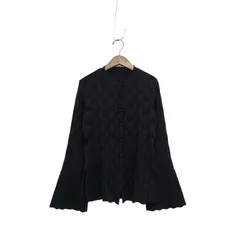 2025AW Mame Kurogouchi マメクロゴウチ Links Stitch Knitted Cardigan リンクスステッチニットカーディガン ブラック 1 MM25FW-KN030のサムネイル