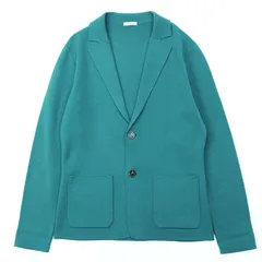 SALE【美品】Malo マーロ ニット ジャケット カシミヤ100% サイズ 48 メンズ ロゴ ボタン 2B アンコン ミドルゲージ ロングスリーブ 長袖 トップス ターコイズ イタリア製のサムネイル