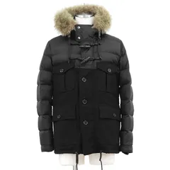 MONCLER モンクレール ダウンジャケット サイズ 1 メンズ ジャケット CHRISTOPHE クリストフ ナイロン × メルトン 2WAY デタッチャブル コヨーテファー取り外し可 フード アウター ブラック 黒 ルーマニア製のサムネイル