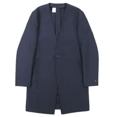 SALE【美品】N.HOOLYWOOD エヌハリウッド サマーコート ウール/ポリエステル サイズ 36 メンズ 1B ノーカラー スプリング アウター ネイビー 紺 日本製のサムネイル