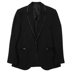 SALE【美品】Emporio Armani エンポリオ・アルマーニ テーラード ジャケット サイズ 48 メンズ MATT LINE パイピング ジップデザイン ウール100% アウター ブラック 黒 イタリア製のサムネイル