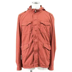 【SALE】Herno ヘルノ フィールドジャケット M-65 サイズ 54 メンズ ロゴ ボタン ミリタリー フード収納可 コットン100% アウター オレンジ系 橙色 ルーマニア製のサムネイル