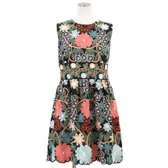 SALE【新品同様】RED VALENTINO レッドヴァレンティノ ワンピース サイズ 40 レディース ノースリーブ フローラル 花柄 エンブロイダリー 刺繍 フレア ドレス マルチカラーのサムネイル