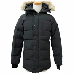 美品□CANADA GOOSE カナダグース 3805MA CARSON PARKA ファーフーデッド ロゴワッペン ダウンジャケット S ブラック カナダ製 正規品のサムネイル