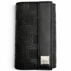 미사용품△Dunhill 던힐 가죽 D9 로고 플레이트 총무늬 6연 키 훅 키케이스 블랙 프랑스제 맨즈 상자 첨부 추천◎