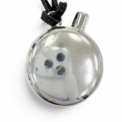 미품 ☆ HERMES 헤르메스 빈티지 925 가죽 파퓸 병 펜던트 목걸이 실버 블랙 중량 34g 여성