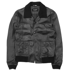 DOLCE&GABBANA ドルチェアンドガッバーナ レザージャケット ブルゾン サイズ 52 メンズ ラムレザー アウター ブラック 黒 イタリア製のサムネイル