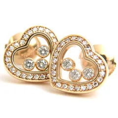 ショパール ピアス レディース ハッピーダイヤモンド ハート 3Pムービングダイヤ ピアス ゴールド Chopard 750YG 中古のサムネイル