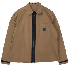 【SALE】BALMAIN バルマン シャツジャケット サイズ 39 メンズ ロゴ レザーパッチ ジップアップ アウター ライトブラウン 茶色 イタリア製のサムネイル