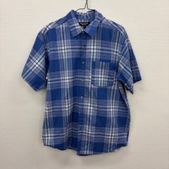 Y989 Marx & DutchCollection 반팔 셔츠 L 블루 화이트 체크 무늬 마르크스 & 네덜란드 컬렉션 헌 옷 도매 미국 구매