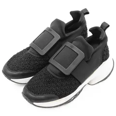 Roger Vivier ロジェヴィヴィエ ローカット スニーカー サイズ 36.5 レディース Viv' Run ヴィヴラン メッシュ × レザー ロゴ スクエアバックル バイカラー シューズ 靴 ブラック ホワイト 黒 白 イタリア製のサムネイル