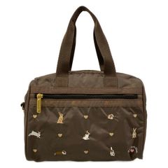LESPORTSAC (레스포삭) 핸드백 에브리데이 SM 사첼 3868 HD84 다크 브라운 토끼 엠브로이드 / 미니 보스턴