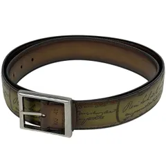 【在庫一掃】 ベルルッティ Berluti カリグラフィ ベルト リバーシブル ベルト レザー ブラウン レディース 【中古】のサムネイル