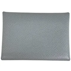 【在庫一掃】 エルメス HERMES カルヴィ デュオ コンパクト カード入れ コインケース ヴォーエプソン ブルーグラシエ レディース 【中古】のサムネイル