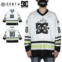 グライミー ロンT GRIMEY Tシャツ DC SHOES コラボ 長袖Tシャツ ゲームシャツ ホッケーシャツ メンズ レディース ブランド 大きいサイズ おしゃれ おすすめ 人気 白 grimey25aw006 オフホワイト M L XLのサムネイル