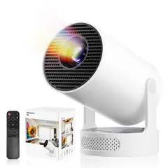 Philoent プロジェクター 家庭用 超小型 【2026アップグレード版Android TV14.0搭載＆388g史上最軽＆HiFi外部スピーカー】30000LM 1080P 4K対応 270°回転 短距離 天井投影 高輝度 Wi-Fi6 大画面のサムネイル