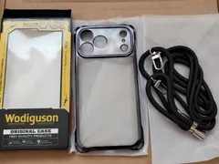★iPhone 17 Pro Max ケース ショルダー クリア カバー 肩掛け 斜めかけ 縄掛けケース 耐衝撃 透明 TPU 薄型 軽量 携帯ケース 紐付き ネックストラップ 長さ調整可能 取り外し可能 落下防止 ワイヤレス充電対(ブラック)