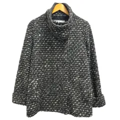 ビアッジョブルー Viaggio Blu コート ニット ジャケット スタンドカラー ショート丈 ウール混 アルパカ混 1 グレーのサムネイル