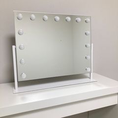 訳あり】新品 未使用 LED 女優ミラー 角度調整付き 化粧鏡 LEDライト