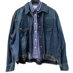 sacai Denim Double Layered Shirt Jacketデニムストライプドッキングカットオフシャツジャット 20-04932 8069000145076のサムネイル