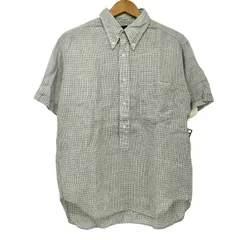 マーガレットハウエル MARGARET HOWELL 00s 旧タグ 三点留め チェック プルオーバー S/S シャツ メンズ import：M のサムネイル