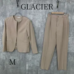 グラシア GLACIER セットアップ カラーレス ジャケット テーパードパンツ スーツ 上下セット ベージュ Mサイズ ハニーズ Honeys レディース フォーマル セレモニー ビジネス 入学式 卒業式 通勤オフィスのサムネイル