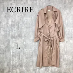【エクリール】ECRIRE トレンチコート L ベージュ ロングコート ウエストベルト付き 裏地あり ボリューム袖 ヨーク付き アウター レディース 春服 秋服 カジュアル きれいめ フォーマル 通勤 通学 上品のサムネイル