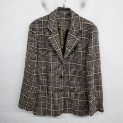 Burberrys テーラードジャケット チェック柄 レザー襟 ツイード 9AR 