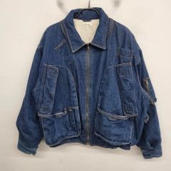 オーバーサイズ デニムジャケット 2way ボタン チャック - メルカリ