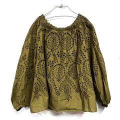極美品 トゥモローランド パネルエンブロイダリー ギャザーネック