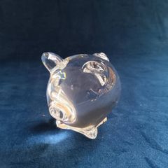 ガラス製 豚の置物 クリアピンク - メルカリ