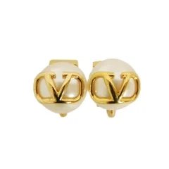 VALENTINO ヴァレンティノ Vロゴ シグネチャー パール ビーズ アイボリー ゴールド クリップ式 Vマーク クリーム イヤリング 3W2J0T71UXMのサムネイル