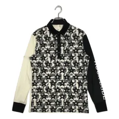 中古 メンズ ロックデュード ROCK・DUDE 長袖ポロシャツ 2(M) 黒×白 星柄 ロゴ ボタンダウンのサムネイル