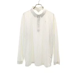 LANVIN SPORT ランバンスポール ストライプ柄 長袖 ポロシャツ 40 ホワイト メンズ 古着のサムネイル