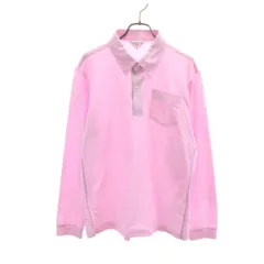 美品 LANVIN SPORT ランバンスポール 日本製 長袖 ボタンダウン ポロシャツ 40 ピンク メンズ 古着のサムネイル