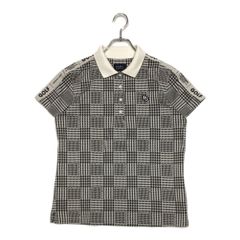 パーリーゲイツ PEARLYGATES 半袖ポロシャツ 千鳥格子 総柄 サイズ0