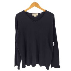 제이크루 J.CREW 90-00s 화이트 태그 V자 롤 넥 코튼 니트 맨즈 import:M