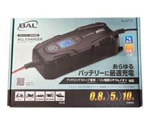 1107 미개봉 미사용품 BAL №2713 올 충전기 ALL CHARGER 12V 배터리 전용 충전기 아이들링 스톱 전용 배터리/인산철 리튬 이온 배터리 대응 0.8A>5A>10A 충전 전류 방수 방진 IP65 적합