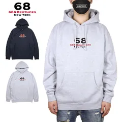 68&BROTHERS パーカー 68アンドブラザーズ プルオーバーパーカー トップス フーディー メンズ レディース ブランド 大きいサイズ おしゃれ おすすめ 人気 黒 ストリート 68bros013 ブラック M L XLのサムネイル