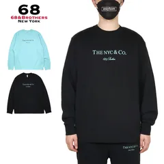 68&BROTHERS トレーナー 68アンドブラザーズ クルーネック スウェット セットアップ 対応 トップス メンズ レディース ブランド 大きいサイズ おしゃれ おすすめ 人気 黒 68bros007 ブラック M L XLのサムネイル