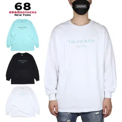 68&BROTHERS ロンT 68アンドブラザーズ Tシャツ 長袖Tシャツ 綿100％ メンズ レディース ブランド 大きいサイズ おしゃれ おすすめ 人気 黒 白 68bros005 アクア ブラック ホワイト M L XLのサムネイル