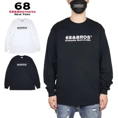68&BROTHERS ロンT 68アンドブラザーズ Tシャツ 長袖Tシャツ メンズ レディース ブランド 大きいサイズ おしゃれ おすすめ 人気 綿100％ 白 黒 68bros003 ホワイト ブラックのサムネイル