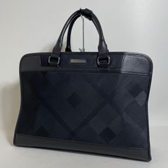 Burberry ビジネスバッグ ブラック チェック柄 - メルカリ
