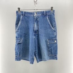 [중고]90s STUSSY USA제 데님 카고 쇼츠 인디고 사이즈 32 스테이시[24]