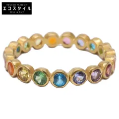 Marie-Helene de Taillac　マリーエレーヌドゥタイヤック　22K 0.66ct レインボーマルチカラーストーン ボリウッド バンド フルエタニティ　7号のサムネイル