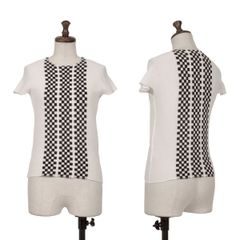 sacai ドッキングニット フレアブラウス 2 ホワイト 総柄 プリーツ