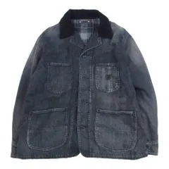 MINEDENIM マインデニム 25AW 2510-9004-95-022 襟コーデュロイ 裏地チェックフランネル デニム カバーオール ジャケット ブラック系 2【中古】のサムネイル