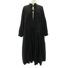 tricot COMME des GARCONS トリココムデギャルソン 19ss TC-C003 ポケット ストライプ プリーツ マキシ ロング ワンピース ブラック系 M【中古】のサムネイル