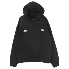 HYSTERIC GLAMOUR ヒステリックグラマー WDS-C-HYS 23-AP-Q1-16 × WIND AND SEA ウィンダンシー ロゴ刺繍 バック HYS SEA ワッペン フーディ プルオーバー スウェット パーカー ブラック系 XL【中古】のサムネイル