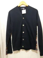 COMME des GARCONS HOMME コムデギャルソンオム HE-T127 袖切替チェック 薄手 カーディガン サイズS ネイビー メンズ トップスのサムネイル